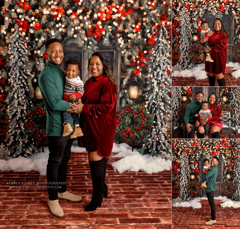Mableton family photographer, Christmas mini session with baby boy