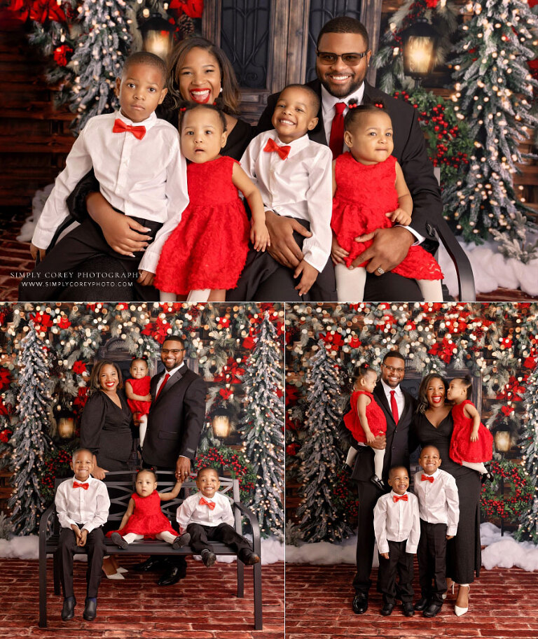 West Georgia family photographer, Christmas mini session with four children
