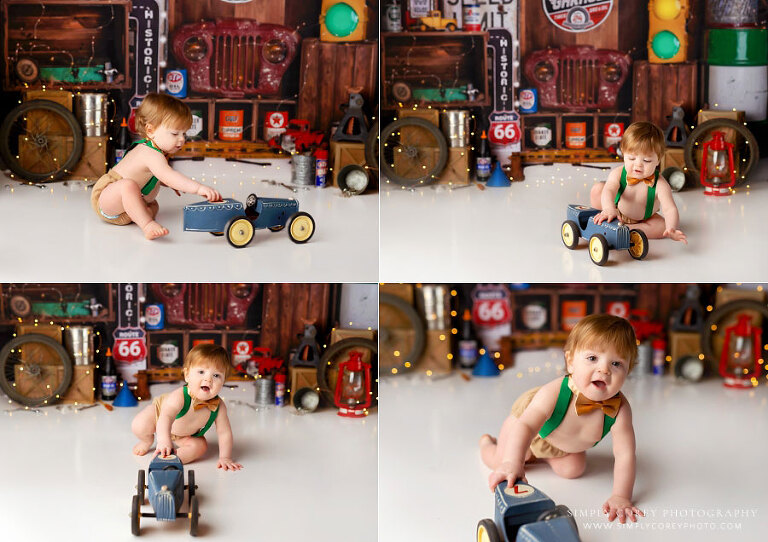 Villa Rica Cake Smash Photographer Garage Baby Milestone Set
