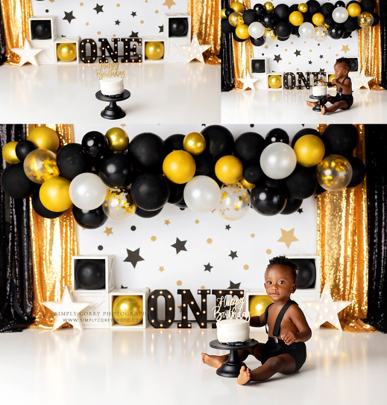 Lithia Springs baby photographer, Mr. Onederful cake smash in studio