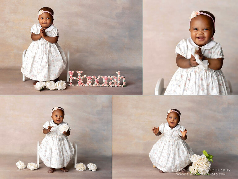 Douglasville baby photographer, one year old studio milestone session