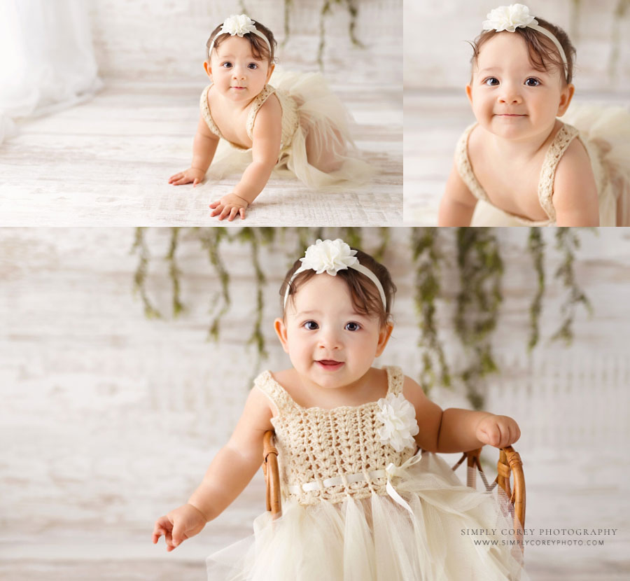 baby photographer near Douglasville, boho nine month milestone session