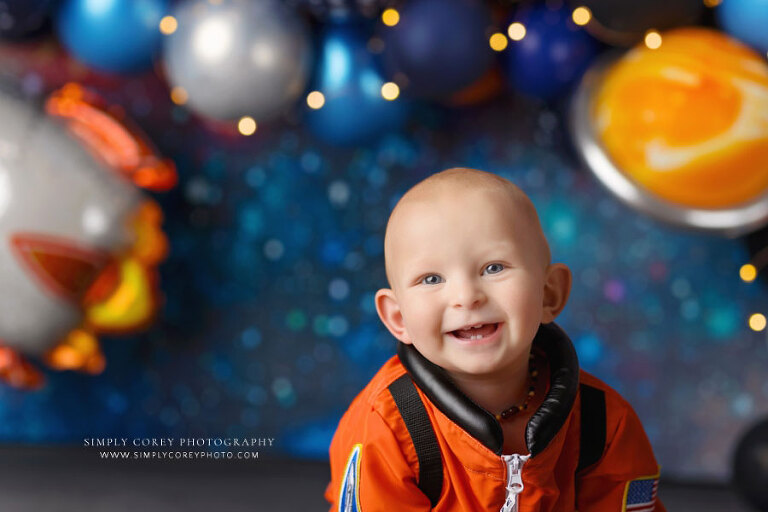 Powder Springs baby photographer, outer space studio milestone session