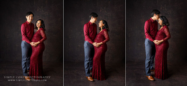 West Georgia maternity photographer, studio portraits of expecting couple