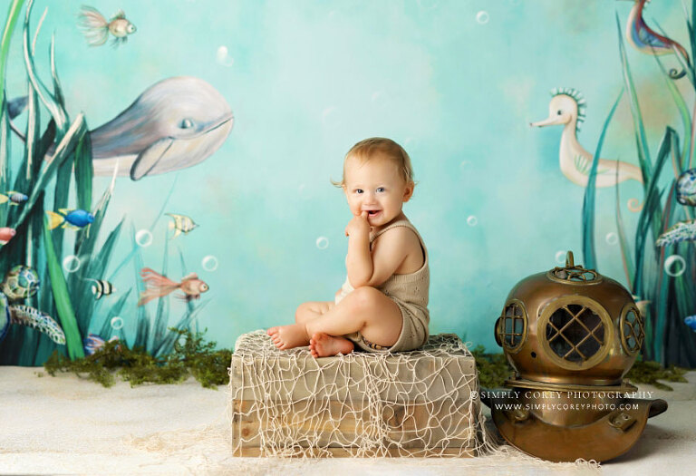 Atlanta baby photographer, ocean milestone studio set