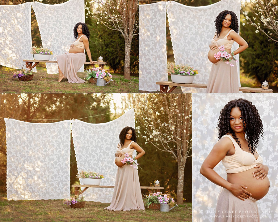 maternity photographer near Douglasville, outdoor spring boho set