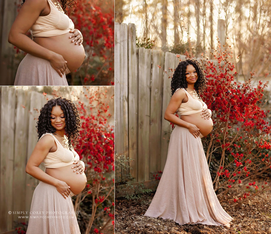 Villa Rica maternity photographer, outdoor portraits by spring flowers
