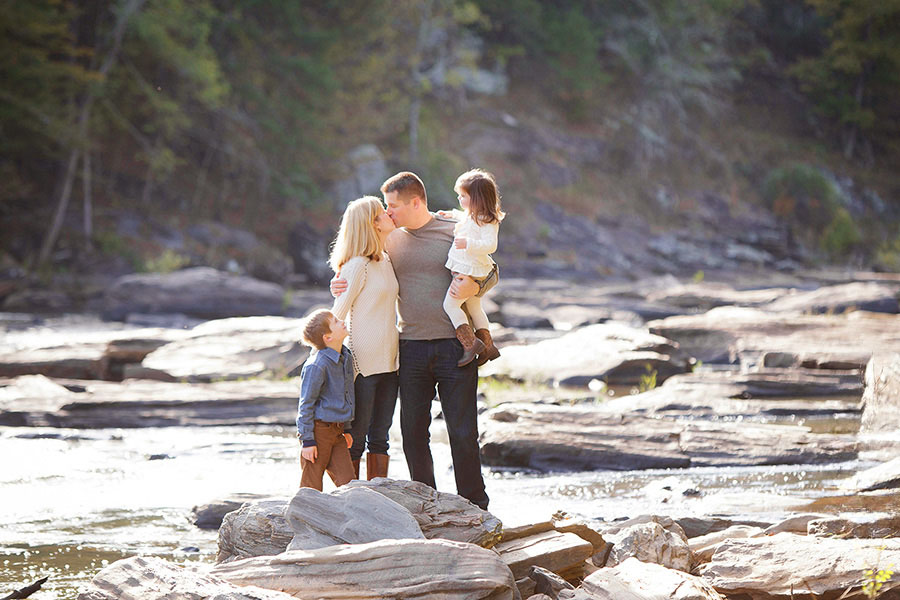Douglasville family photographer, outdoor portrait at Sweetwater Creek