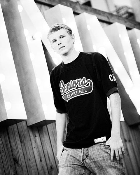 Douglasville senior portrait photographer, teen by marquee letters