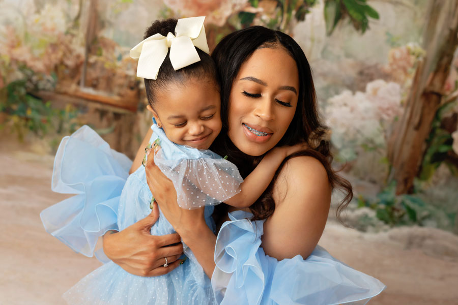 family photographer near Dallas, GA; mommy and me in studio