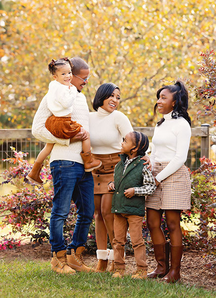 family photographer near Dallas, GA; candid outdoor fall portrait