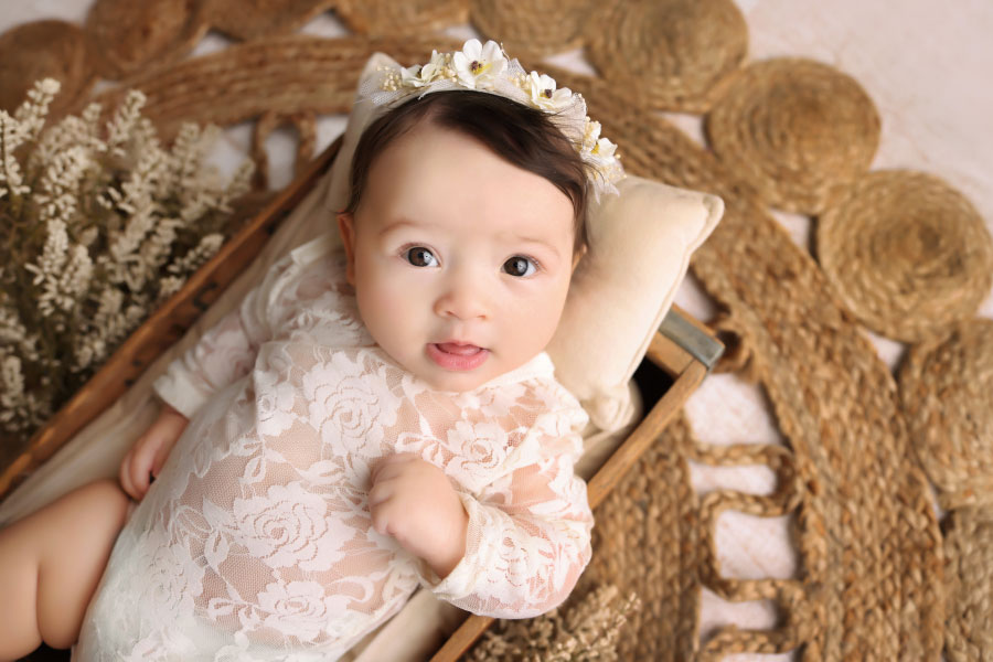 Newnan baby photographer, three month milestone session with jute rug