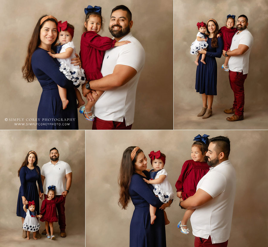 family photographer near Dallas, GA; simple studio portraits with baby