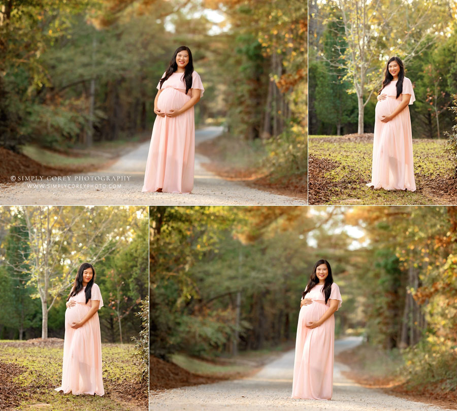 Tallapoosa maternity photographer, outdoor portraits in pink dress