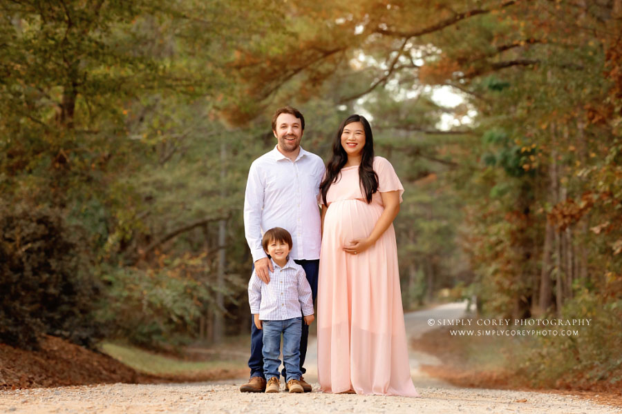 Villa Rica family photographer, outdoor fall maternity session