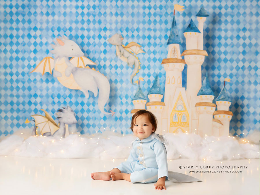 Atlanta baby photographer, blue prince studio set