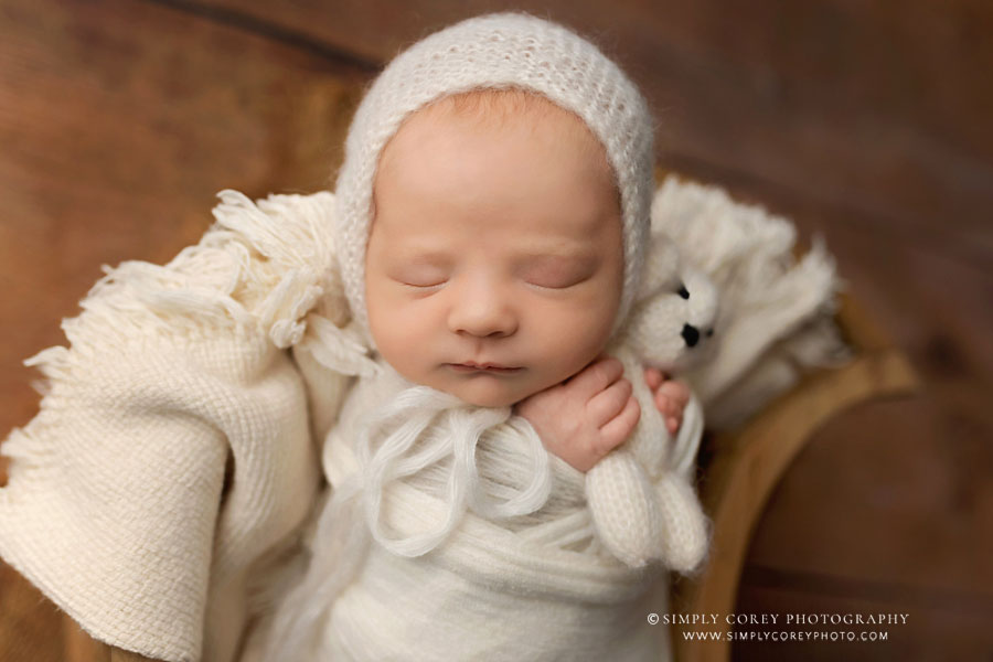 Villa Rica newborn photographer, baby boy in neutral studio set